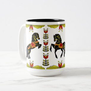 Schwarzer Hengst aus Frisisch/Frisisch, Farbe Zweifarbige Tasse