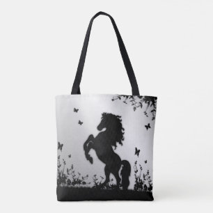 Schwarzer Hengst / Silberpferd Tasche