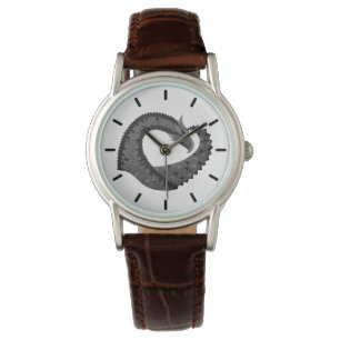 Schwarzer Herzdrache in Weiß Armbanduhr