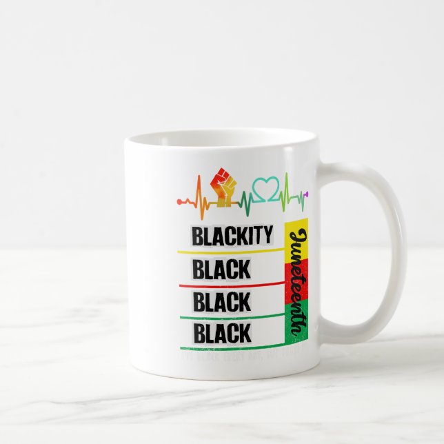 Schwarzer Herzschlag Schwarzgeschichte Afrika Kaffeetasse (Rechts)