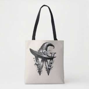 Schwarzer Hexenhut Witchy Brief W Benutzerdefinier Tasche