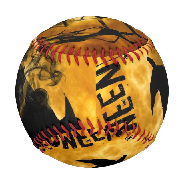 Schwarzer Hexenkessel Halloween Baseball (Rückseite)