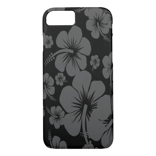 Schwarzer Hibiskus Hawaiian Print Case-Mate iPhone Hülle (Rückseite)