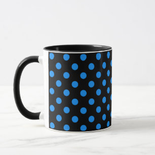 Schwarzer Hintergrund Blaue Tupfen Tasse