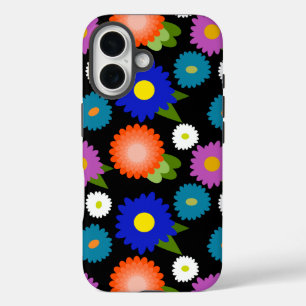 Schwarzer Hintergrund Blume Niedliche Weibliche Gi iPhone 16 Hülle