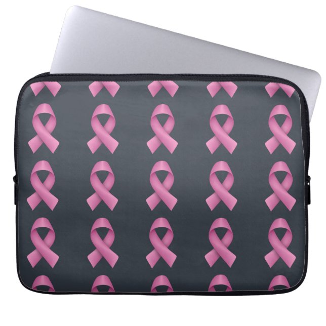 Schwarzer Hintergrund des rosa Flachbildschirms Laptopschutzhülle (Vorderseite)