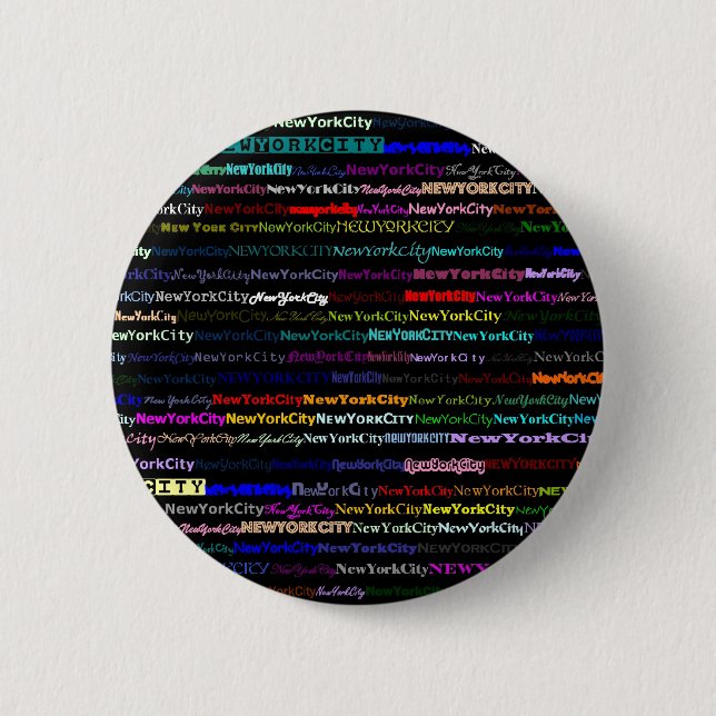 Schwarzer Hintergrund in New York City Button (Vorderseite)