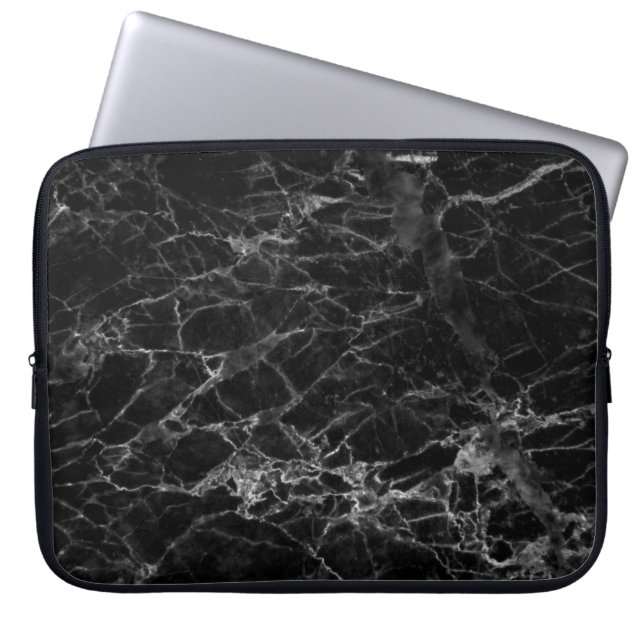 Schwarzer Hintergrund Laptopschutzhülle (Vorderseite)