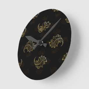 Schwarzer Hintergrund mit einem sich wiederholende Runde Wanduhr