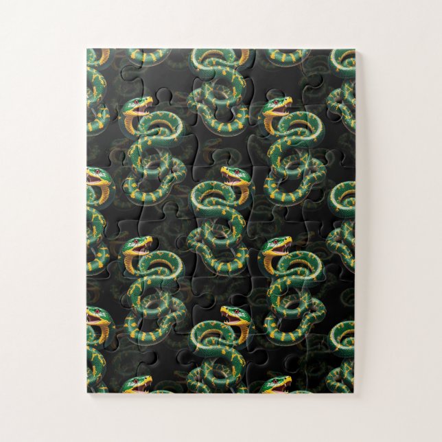 Schwarzer Hintergrund Schlange Muster Design (Vertikal)