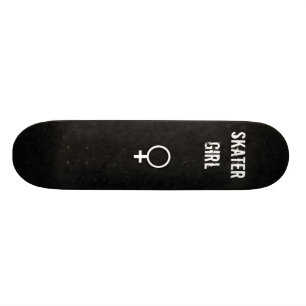 Schwarzer Hintergrund, weibliches Symbol, Skater, Skateboard