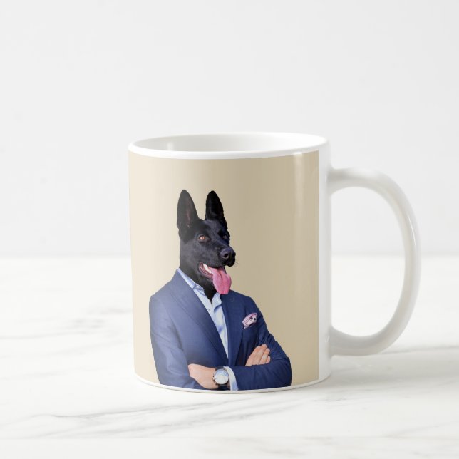Schwarzer Hirte im Anzug - Humanimal Kaffeetasse (Rechts)