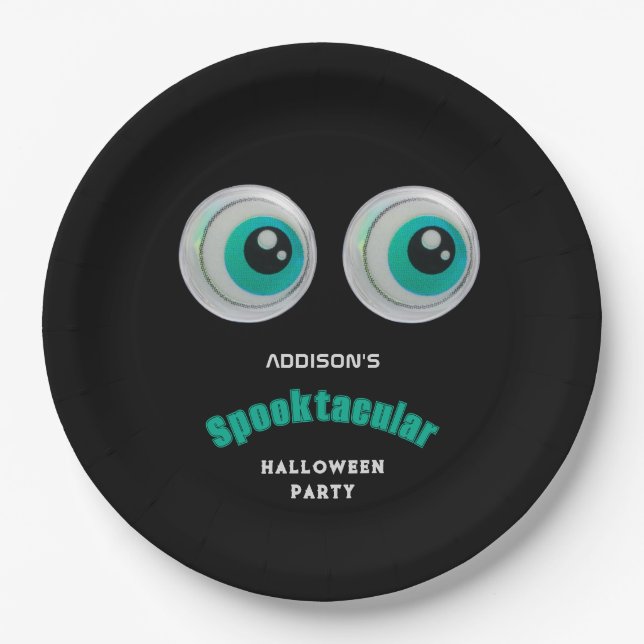 Schwarzer Horror Auge Spooktacular Halloween-Party Pappteller (Vorderseite)