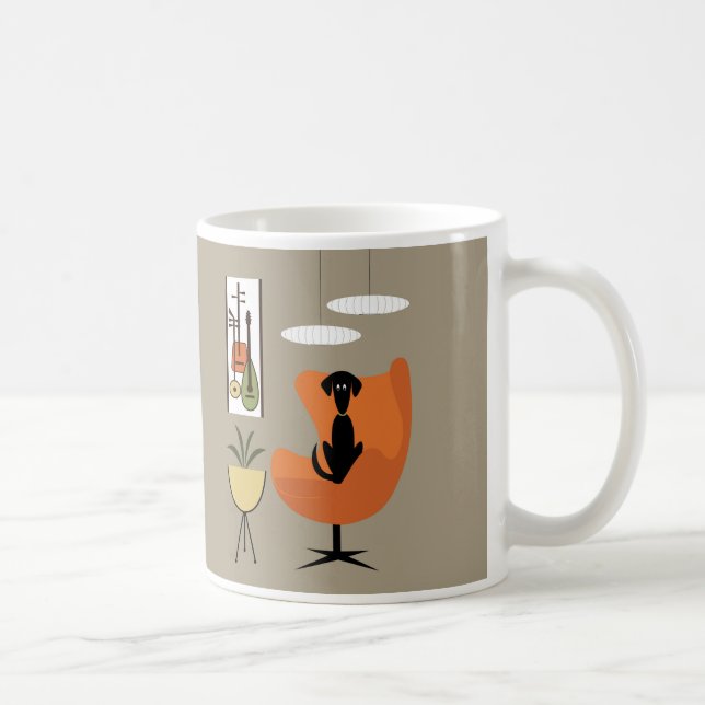 Schwarzer Hund aus der Mitte des Jahrhunderts, Ora Kaffeetasse (Rechts)