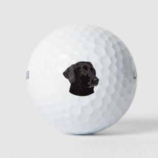 Schwarzer Hund Golfball