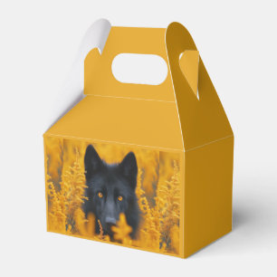 Schwarzer Hund mit Atemberaubenden Goldaugen Geschenkschachtel