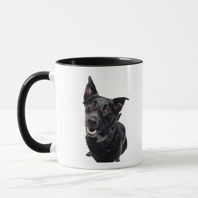 Schwarzer Hund Tasse (Links)