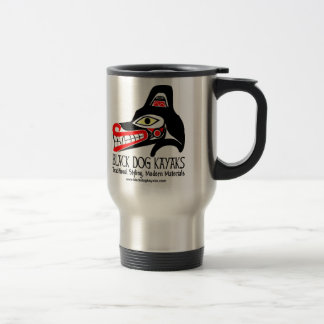 Schwarzer Hundetotem-Reise-Tasse Reisebecher