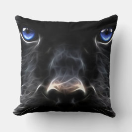 Schwarzer Hundewirbel Kissen