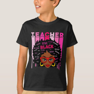 Schwarzer intelligenter Lehrer Afro Liebe Melanin  T-Shirt