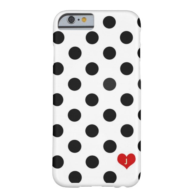 schwarzer iPhone 6 Fall Tupfen u. Weiß punktierten Case-Mate iPhone Hülle (Rückseite)