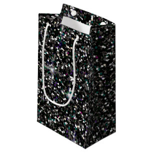 Schwarzer irisierender Glitzer Kleine Geschenktüte