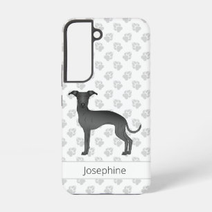 Schwarzer Italienischer Windhund Süßer Cartoon-Hun Samsung Galaxy Hülle