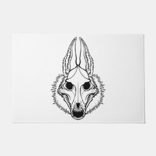 Schwarzer Jackal-Single-Schädel Fußmatte