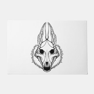 Schwarzer Jackal-Single-Schädel Fußmatte