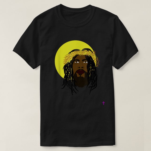 Schwarzer Jesus | Afrikanischer Jesus mit Dreadloc T-Shirt (Design vorne)