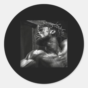 Schwarzer Jesus, Christus, Kirche, Christus, Jesus Runder Aufkleber