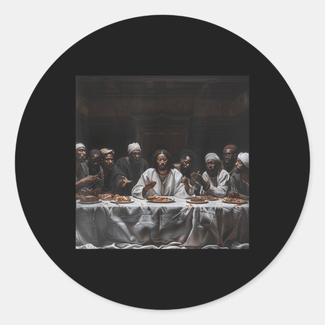 Schwarzer Jesus, Letztes Opfer, Jesus _9 Runder Aufkleber (Vorderseite)