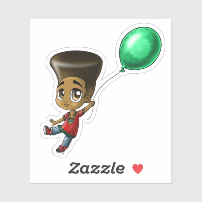 Schwarzer Junge Aufkleber (Blatt)