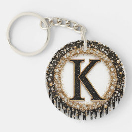 Schwarzer Juwel Initial K Dekor Schlüsselanhänger