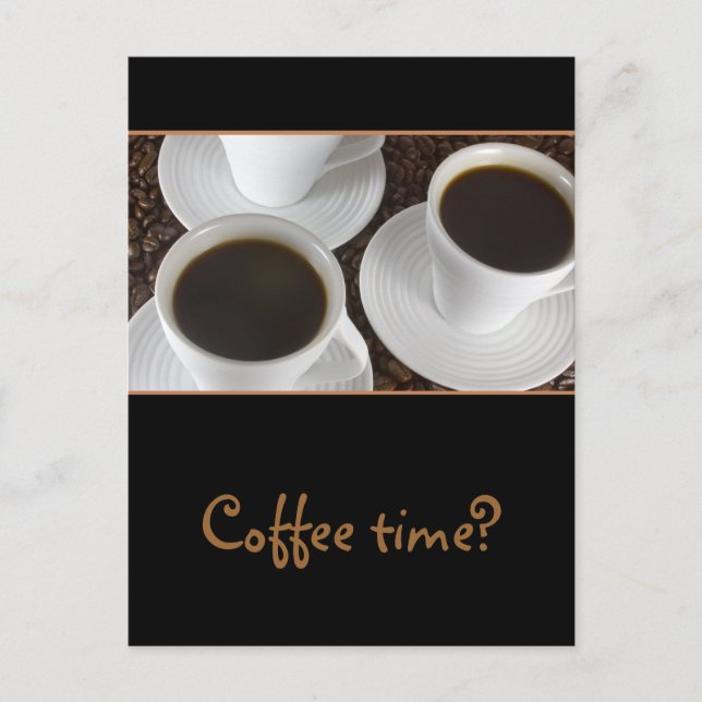 Schwarzer Kaffee Postkarte (Vorderseite)