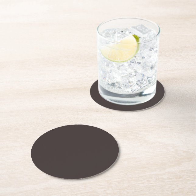 Schwarzer Kaffee (Vollfarbe) Runder Pappuntersetzer (Vor Ort)