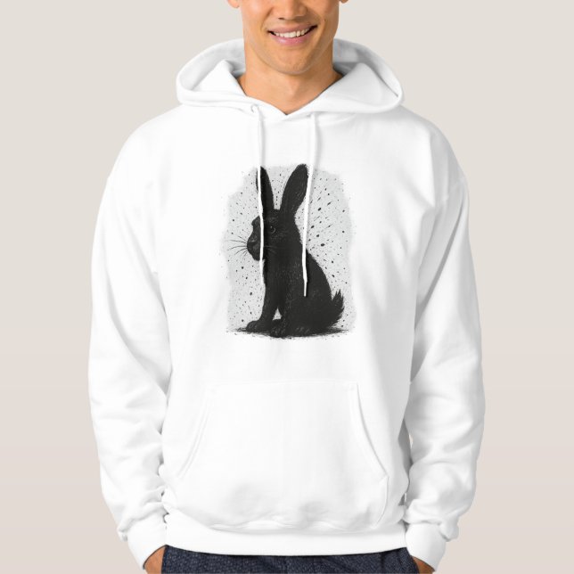 Schwarzer Kaninchenschwanz Hoodie (Vorderseite)