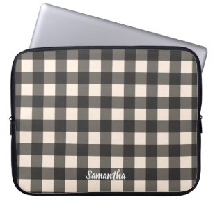 Schwarzer Karo Buffalo Karierter Laptop-Sieb Laptopschutzhülle