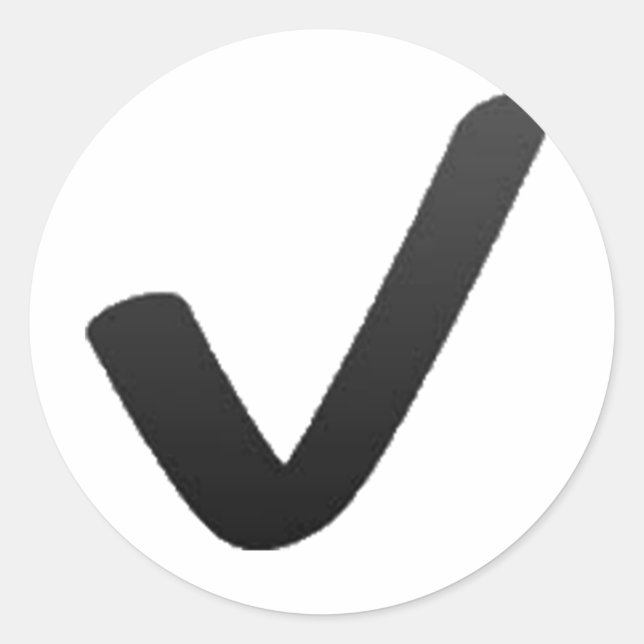 Schwarzer Karo Mark - Emoji Runder Aufkleber (Vorderseite)