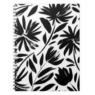 Schwarzer Kasten: Vintages Chrysanthemum Notizblock