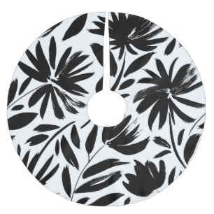 Schwarzer Kasten: Vintages Chrysanthemum Polyester Weihnachtsbaumdecke