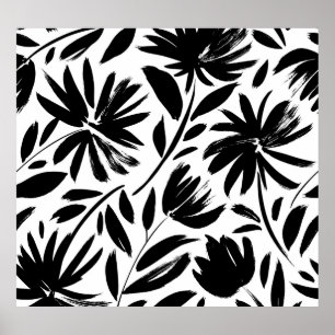 Schwarzer Kasten: Vintages Chrysanthemum Poster
