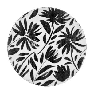 Schwarzer Kasten: Vintages Chrysanthemum Schneidebrett