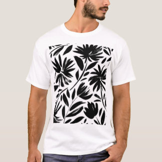 Schwarzer Kasten: Vintages Chrysanthemum T-Shirt