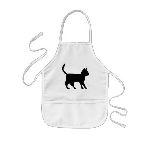 Schwarzer Kater Kinderschürze
