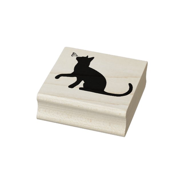 Schwarzer Katzen und Schmetterling Gummistempel (Stempel)