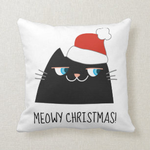 Schwarzer Katzen-Weihnachtskissen  niedlicher Kissen