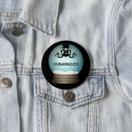 Schwarzer Katzenfall Kronleuchter Herbstschneekuge Button