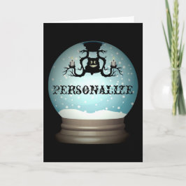 Schwarzer Katzenfall Kronleuchter Herbstschneekuge Karte