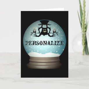 Schwarzer Katzenfall Kronleuchter Herbstschneekuge Karte